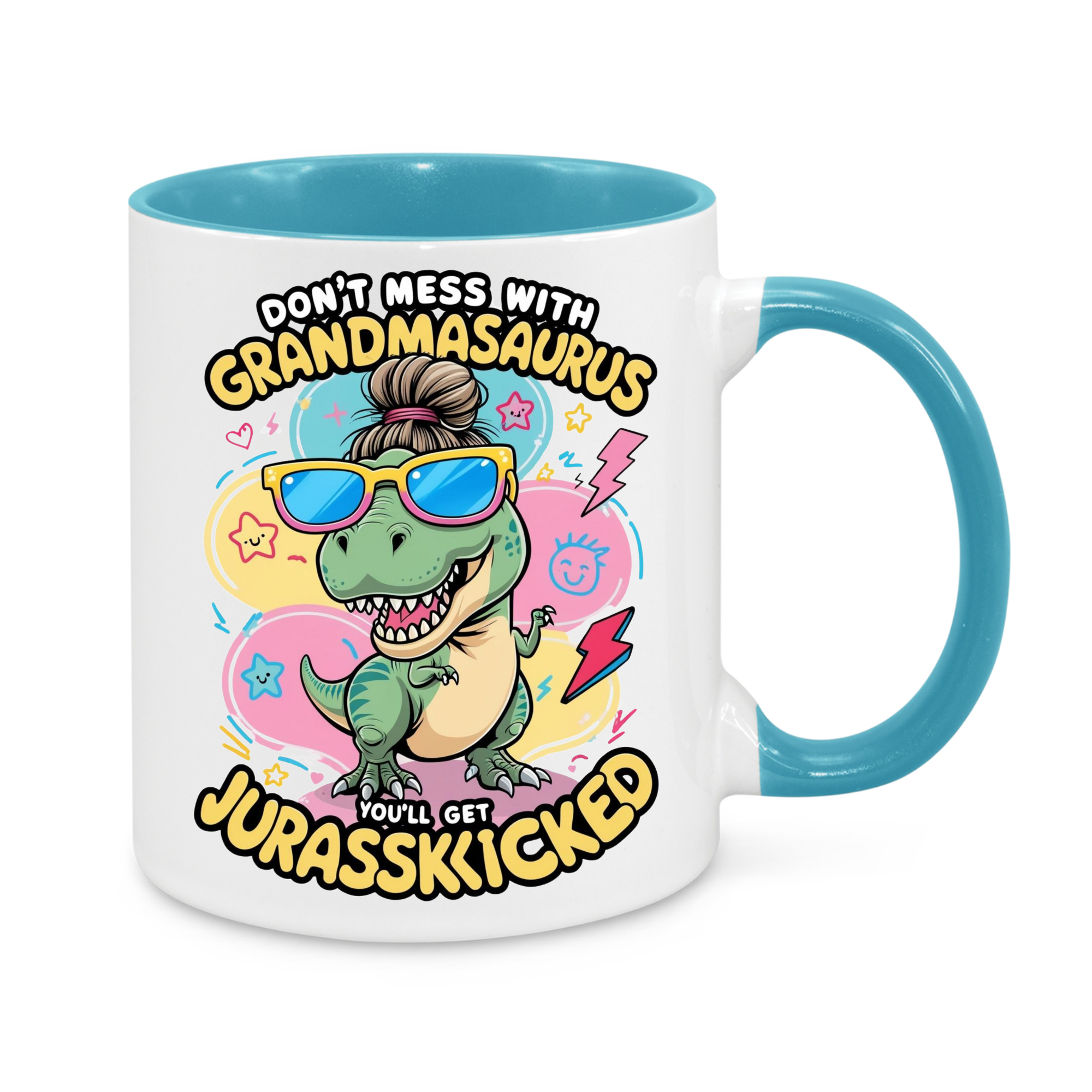 Funny “Grandmasaurus” Mug – Don’t Mess With Grandma Dinosaur – Humorous Gift for Gran or Nana