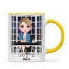 Personalised Business Woman Mug – Customisable Hair, Outfit & Name