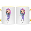 Personalised Girl Character Mug – Customisable Hair, Eyes, Outfit & Name