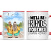 Personalised Best Friends Mug – Custom Two Girls by the Lake Design