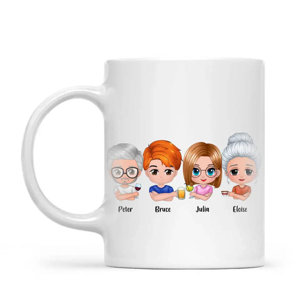 Personalised Family Mug – Cute Chibi Cartoon Style