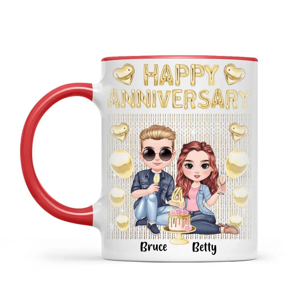 Personalised Anniversary Mug – Fully Customisable for Any Couple