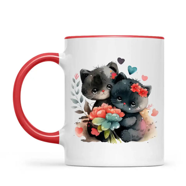Cute Cat Mug with Funny Quote - Eat Sleep Meow Repeat - Adorable Kitten Illustration Coffee Cup for Cat Lovers, Gifts, and Daily Use