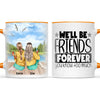 Personalised Best Friends Mug – Custom Two Girls by the Lake Design