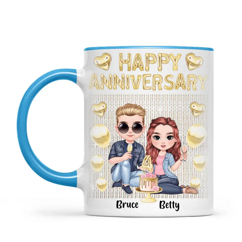 Personalised Anniversary Mug – Fully Customisable for Any Couple