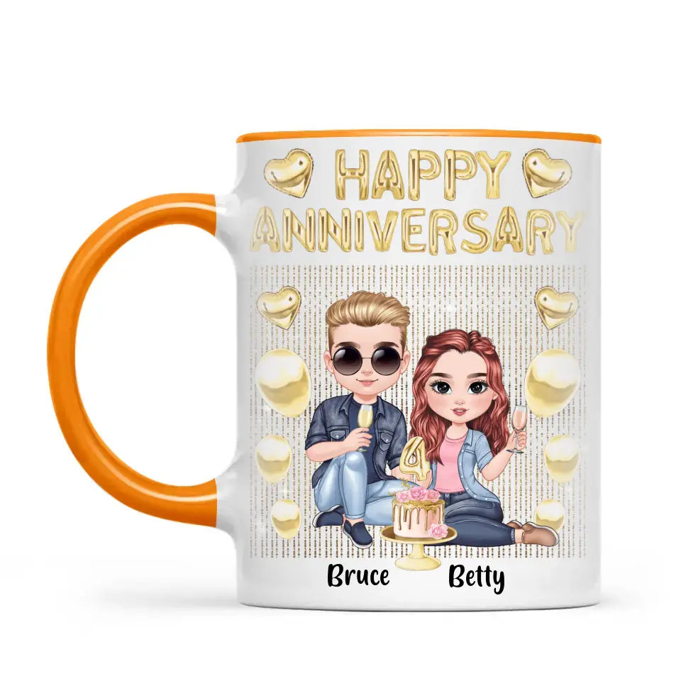Personalised Anniversary Mug – Fully Customisable for Any Couple
