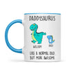 Personalised Daddysaurus Mug - Custom Dinosaur Dad Mug with Kids Names - Father’s Day Gift - Cute Personalised Coffee Cup for Dad