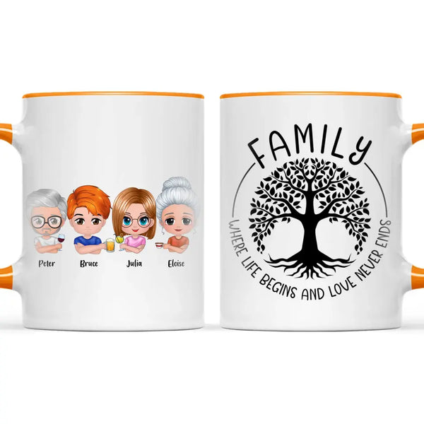 Family Fun: Customizable Cartoon Family Mug