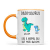 Personalised Daddysaurus Mug - Custom Dinosaur Dad Mug with Kids Names - Father’s Day Gift - Cute Personalised Coffee Cup for Dad