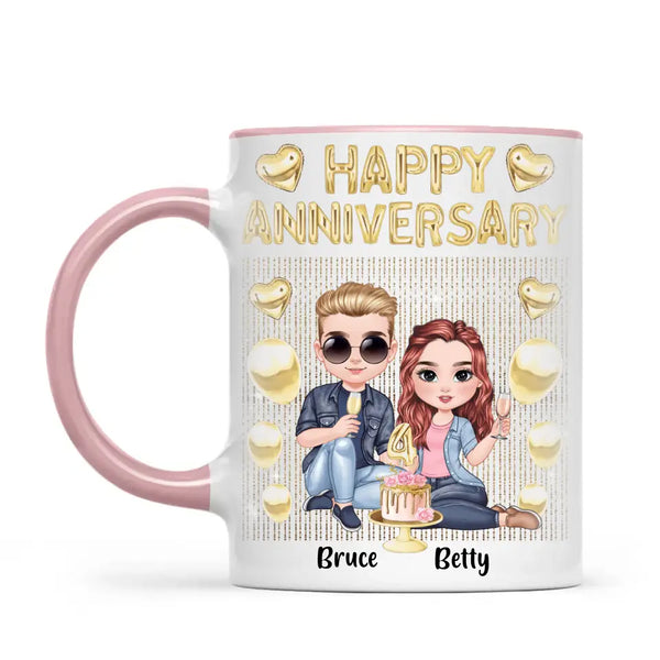 Personalised Anniversary Mug – Fully Customisable for Any Couple