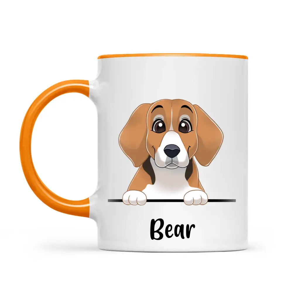 Pick-a-Boo Dog: Personalised Cartoon Dog Mug