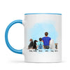 Personalised Dad & Kids Pet Mug - Custom Name & Design - Father with Children & Pets - Fully Customisable - 11oz Ceramic Mug - NZ Made