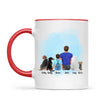 Personalised Dad & Kids Pet Mug - Custom Name & Design - Father with Children & Pets - Fully Customisable - 11oz Ceramic Mug - NZ Made