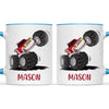Personalised with Name, Red Monster Truck Kids Mug – Customised Off-Road Big Wheels Cup for Children – Available in 11oz, 6oz & Enamel Options
