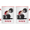 Personalised with Name, Red Monster Truck Kids Mug – Customised Off-Road Big Wheels Cup for Children – Available in 11oz, 6oz & Enamel Options