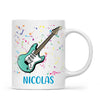 Personalised with Name, Electric Guitar Music Kids Mug – Customised Musical Theme Cup for Children – Available in 11oz, 6oz & Enamel Options
