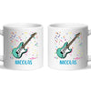 Personalised with Name, Electric Guitar Music Kids Mug – Customised Musical Theme Cup for Children – Available in 11oz, 6oz & Enamel Options