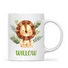 Personalised Lion Mug - Custom Name Kids Cup - Safari Animal Theme - Ceramic or Enamel - 11oz, 6oz, or Camping Mug - NZ Made