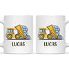Personalised Dump Truck Mug - Custom Name Kids Cup - Construction Vehicle Theme - Ceramic or Enamel - 11oz, 6oz, or Camping Mug - NZ Made
