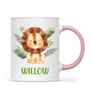 Personalised Lion Mug - Custom Name Kids Cup - Safari Animal Theme - Ceramic or Enamel - 11oz, 6oz, or Camping Mug - NZ Made