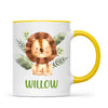 Personalised Lion Mug - Custom Name Kids Cup - Safari Animal Theme - Ceramic or Enamel - 11oz, 6oz, or Camping Mug - NZ Made