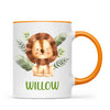 Personalised Lion Mug - Custom Name Kids Cup - Safari Animal Theme - Ceramic or Enamel - 11oz, 6oz, or Camping Mug - NZ Made