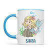 Personalised Mermaid Mug - Custom Name Kids Cup - Underwater Ocean Theme - Ceramic or Enamel - 11oz, 6oz, or Camping Mug - NZ Made