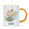 Personalised Mermaid Mug - Custom Name Kids Cup - Underwater Ocean Theme - Ceramic or Enamel - 11oz, 6oz, or Camping Mug - NZ Made