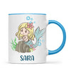 Personalised Mermaid Mug - Custom Name Kids Cup - Underwater Ocean Theme - Ceramic or Enamel - 11oz, 6oz, or Camping Mug - NZ Made