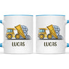 Personalised Dump Truck Mug - Custom Name Kids Cup - Construction Vehicle Theme - Ceramic or Enamel - 11oz, 6oz, or Camping Mug - NZ Made