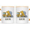 Personalised Dump Truck Mug - Custom Name Kids Cup - Construction Vehicle Theme - Ceramic or Enamel - 11oz, 6oz, or Camping Mug - NZ Made