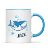Personalised Shark Mug - Custom Name Kids Cup - Fun Ocean Shark Design - 11oz or 6oz - NZ Made