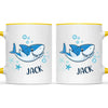 Personalised Shark Mug - Custom Name Kids Cup - Fun Ocean Shark Design - 11oz or 6oz - NZ Made