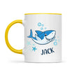 Personalised Shark Mug - Custom Name Kids Cup - Fun Ocean Shark Design - 11oz or 6oz - NZ Made