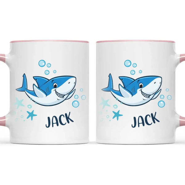 Personalised Shark Mug - Custom Name Kids Cup - Fun Ocean Shark Design - 11oz or 6oz - NZ Made