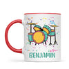 Personalised Drum Set Mug - Custom Name Kids Cup - Music Lover Gift - Ceramic or Enamel - 11oz, 6oz, or Camping Mug - NZ Made