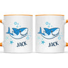 Personalised Shark Mug - Custom Name Kids Cup - Fun Ocean Shark Design - 11oz or 6oz - NZ Made