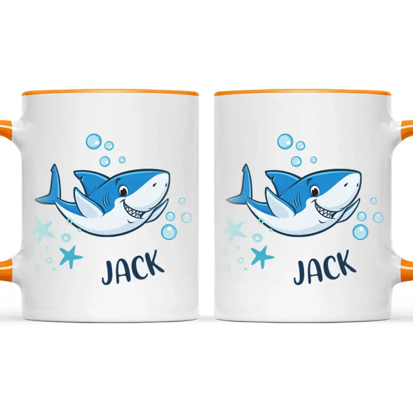 Personalised Shark Mug - Custom Name Kids Cup - Fun Ocean Shark Design - 11oz or 6oz - NZ Made