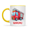 Personalised Fire Truck Mug - Custom Name Kids Cup - Fire Engine Theme - Ceramic or Enamel - 11oz, 6oz, or Camping Mug - NZ Made