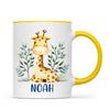 Personalised Giraffe Mug - Custom Name Kids Cup - Safari Animal Theme - Ceramic or Enamel - 11oz, 6oz, or Camping Mug - NZ Made