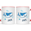 Personalised Shark Mug - Custom Name Kids Cup - Fun Ocean Shark Design - 11oz or 6oz - NZ Made