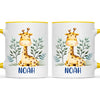 Personalised Giraffe Mug - Custom Name Kids Cup - Safari Animal Theme - Ceramic or Enamel - 11oz, 6oz, or Camping Mug - NZ Made