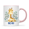 Personalised Giraffe Mug - Custom Name Kids Cup - Safari Animal Theme - Ceramic or Enamel - 11oz, 6oz, or Camping Mug - NZ Made
