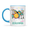 Personalised Drum Set Mug - Custom Name Kids Cup - Music Lover Gift - Ceramic or Enamel - 11oz, 6oz, or Camping Mug - NZ Made