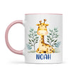 Personalised Giraffe Mug - Custom Name Kids Cup - Safari Animal Theme - Ceramic or Enamel - 11oz, 6oz, or Camping Mug - NZ Made