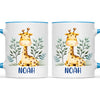 Personalised Giraffe Mug - Custom Name Kids Cup - Safari Animal Theme - Ceramic or Enamel - 11oz, 6oz, or Camping Mug - NZ Made