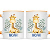 Personalised Giraffe Mug - Custom Name Kids Cup - Safari Animal Theme - Ceramic or Enamel - 11oz, 6oz, or Camping Mug - NZ Made