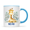 Personalised Giraffe Mug - Custom Name Kids Cup - Safari Animal Theme - Ceramic or Enamel - 11oz, 6oz, or Camping Mug - NZ Made