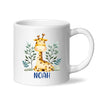 Personalised Giraffe Mug - Custom Name Kids Cup - Safari Animal Theme - Ceramic or Enamel - 11oz, 6oz, or Camping Mug - NZ Made