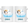 Personalised Penguin & Polar Bear Mug - Custom Name Kids Cup - Cute Arctic Animal Friends Design - 11oz or 6oz - NZ Made